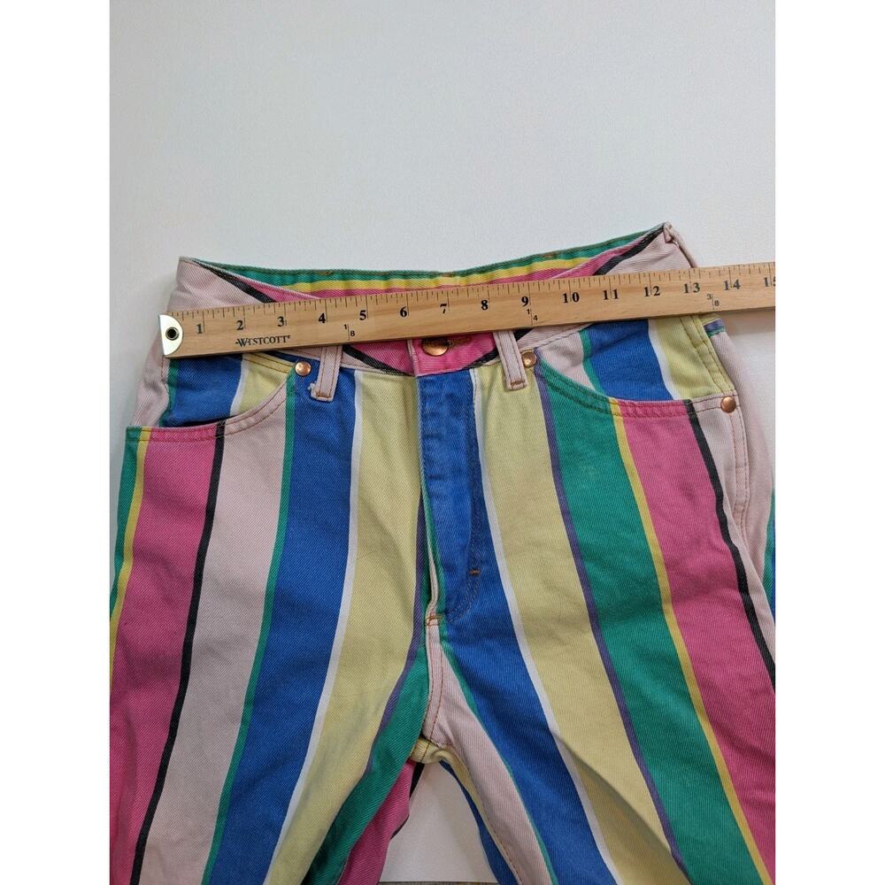 Wrangler High Rise Flare Wanderer Jeans Multicolor Striped Denim SIZE 26/30 - Picture 9 of 12